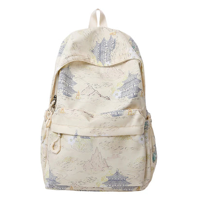 Chinese Ink Painting Backpack – Large Capacity Retro Student Bag