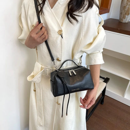Women's PU Leather Boston Bag – Top Handle Crossbody Shoulder Bag