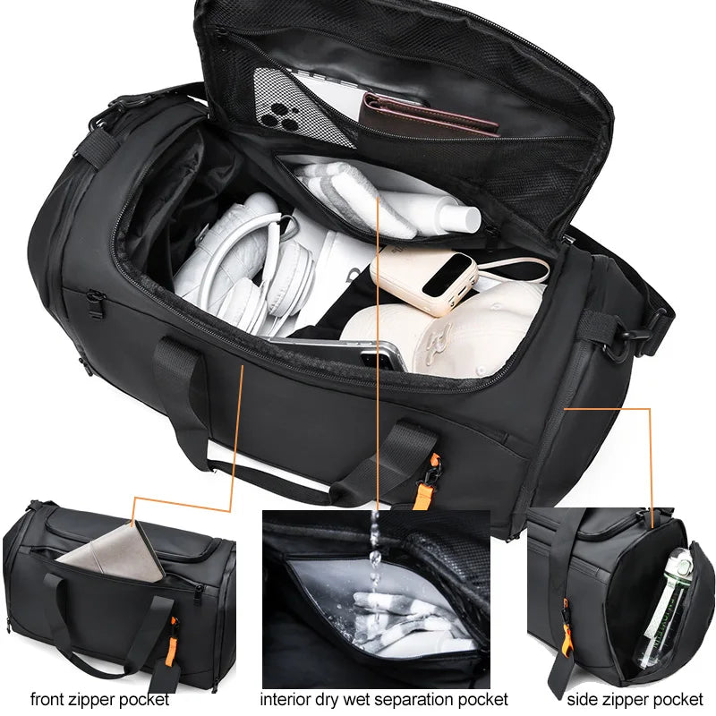 Large Gym Duffel Bag – Wet Dry Sport & Travel Bag