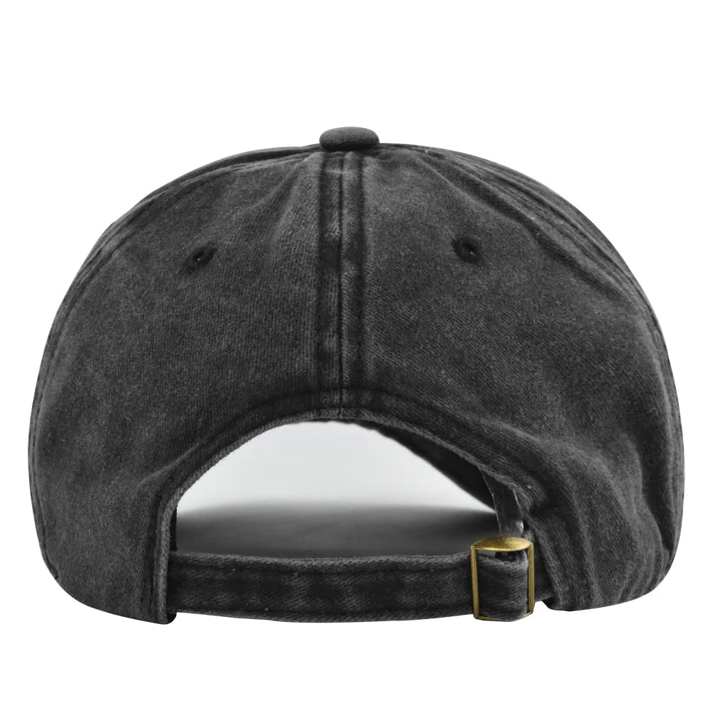 Embroidered Vintage Baseball Cap – Washed Cotton Snapback for Men & Women