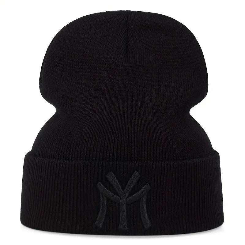 NY Embroidered Knit Beanie – Unisex Winter Hat
