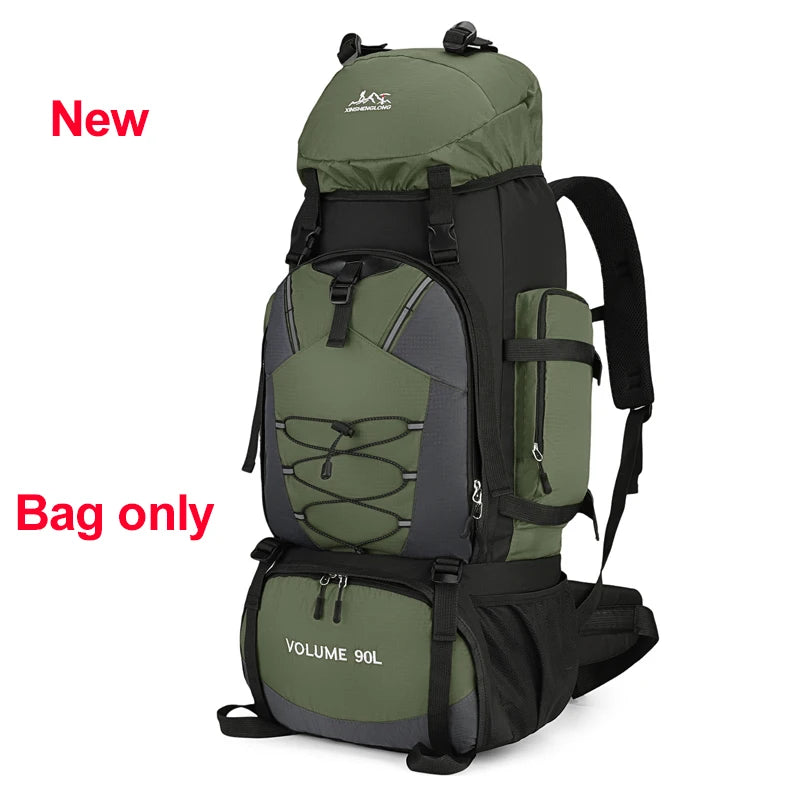 90L Hiking Backpack with Rain Cover – Waterproof Outdoor Rucksack