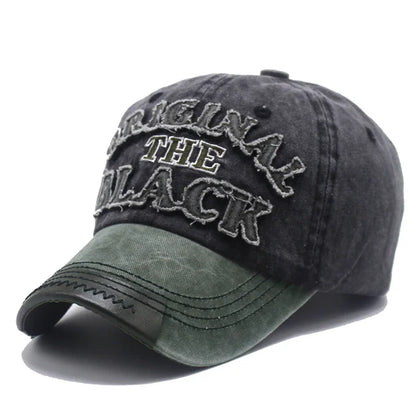 Unisex Vintage Baseball Cap Cotton Hats Men Women Casual 3d Black Letter Embroidery Outdoor Sports