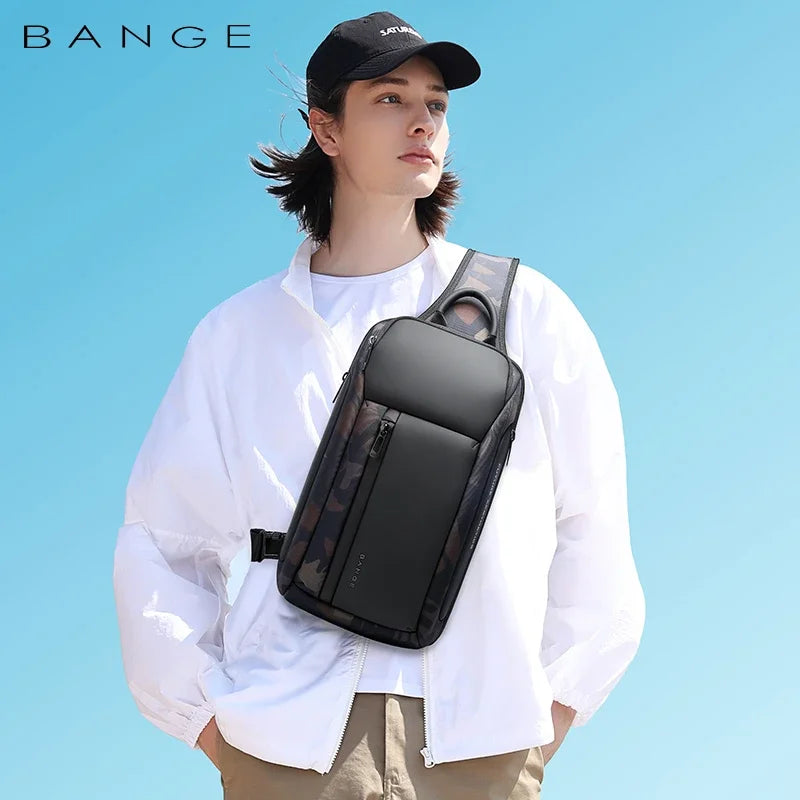 Bange Men's Waterproof Chest Sling Bag – Large Capacity Multi-Pocket