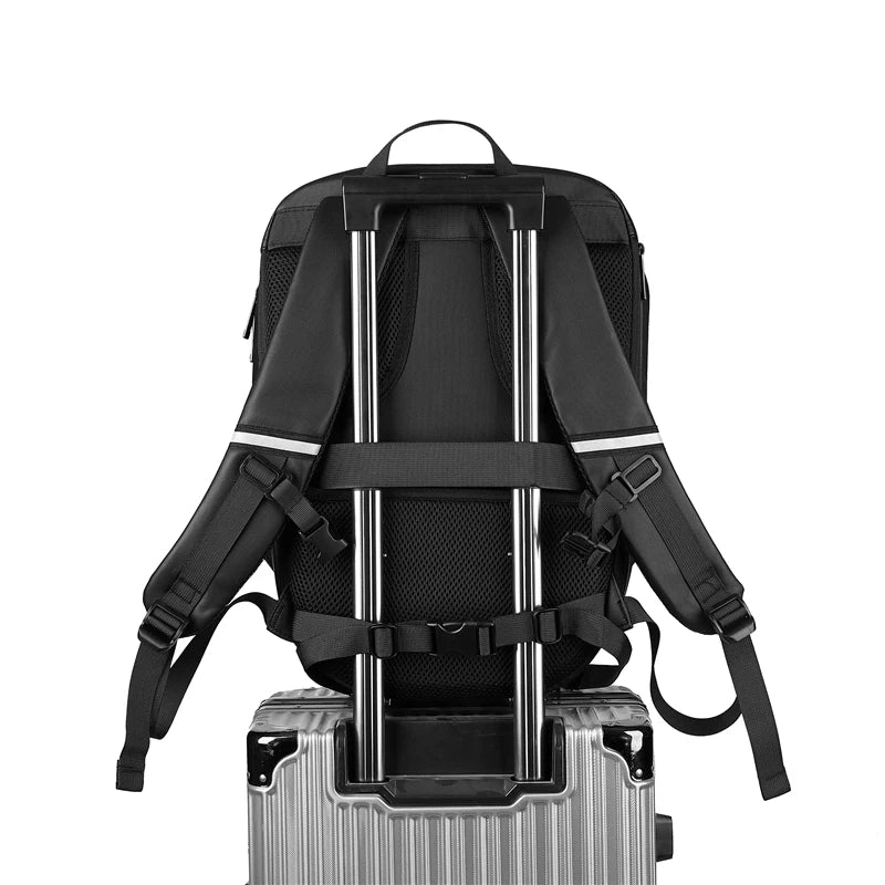 Hard Shell Laptop Backpack – Iron Man Style LED Carbon Fiber Design