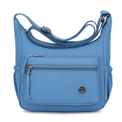 Women's Lightweight Waterproof Nylon Crossbody Bag – Multi-Pocket Shoulder Handbag