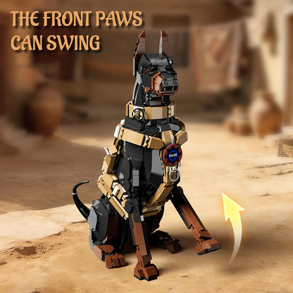 Doberman Police Dog Building Blocks Set – DIY Animal Brick Model