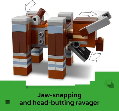 LEGO Minecraft 21278 The Pillager Outpost and Ravager – 665 Pieces, Ages 9+