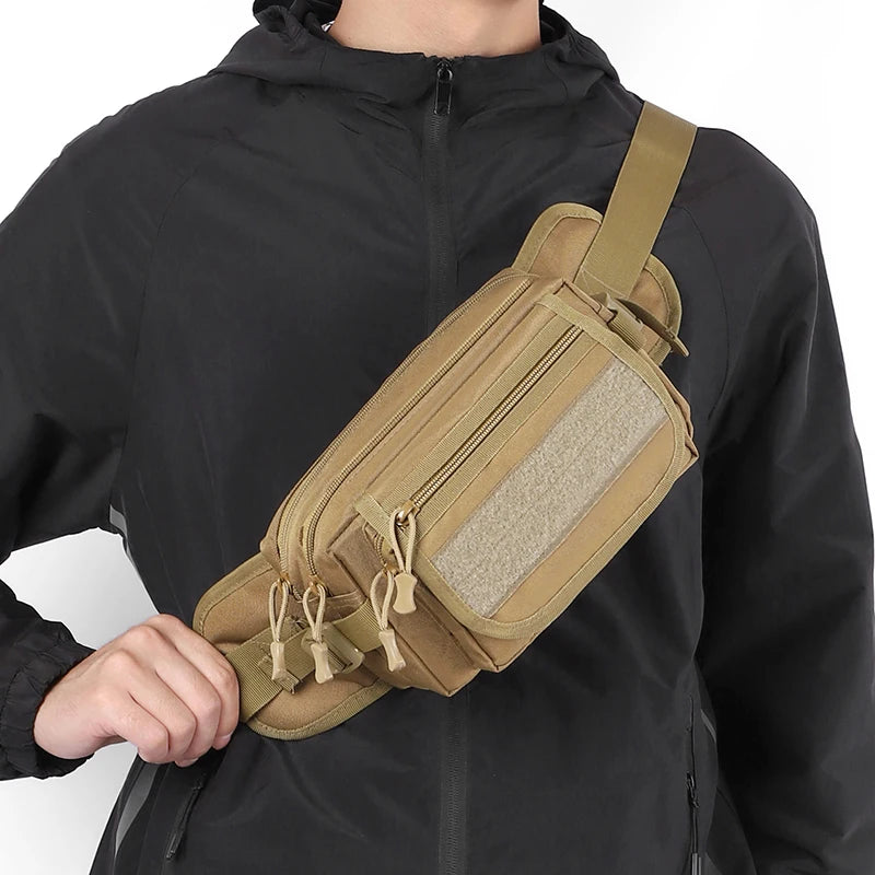 Men's Tactical Waist Bag with Multi-Compartment Storage