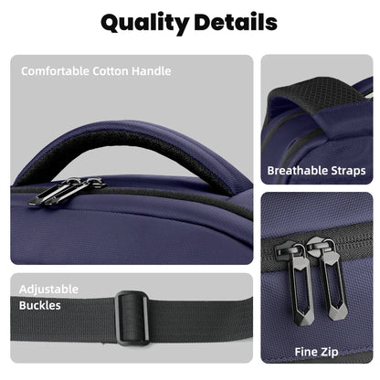 Airline-Approved Laptop Backpack for Men – 17" Business Rucksack with USB Port
