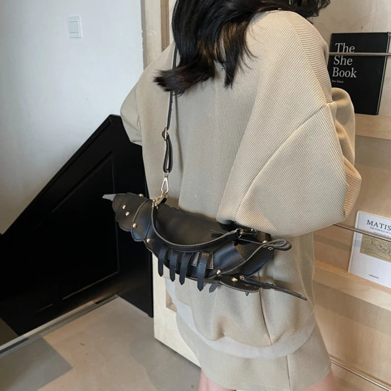 Lobster Shape Crossbody Bag – Novelty PU Leather Shoulder Bag