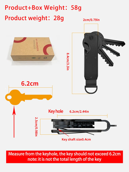 Compact Aluminum Key Organizer Holder – Smart Keychain