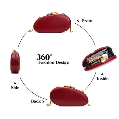 Shell-Shaped Evening Clutch Bag – Women's Luxury Crossbody Purse