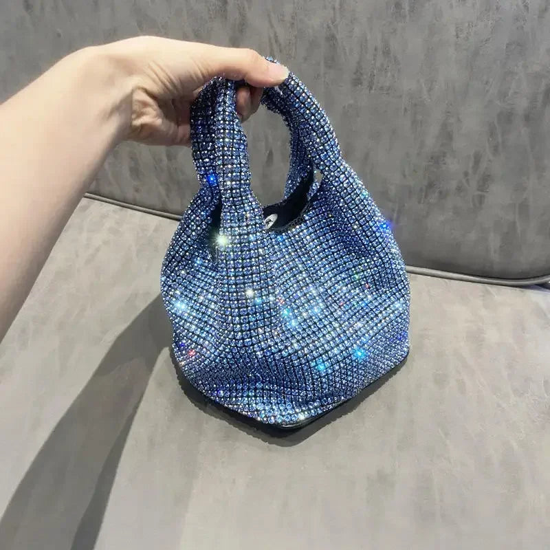 Rhinestone Crystal Bucket Bag – Luxury Sparkle Handbag