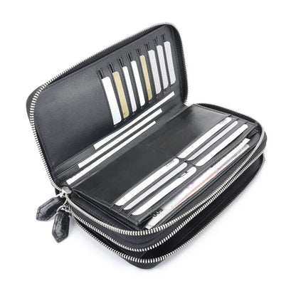 Crocodile Leather Long Organizer Wallet for Men