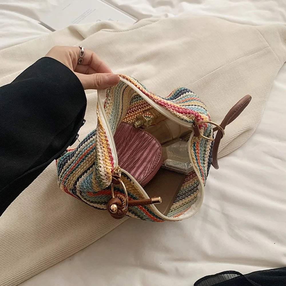 Bohemian Woven Straw Bag – Women's Beach Crossbody