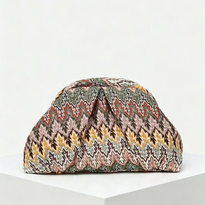 Bohemian Jacquard Clutch Bag – Women's Pleated Cloud Evening Purse