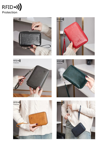 RFID Blocking Travel Passport Wallet – Retro Zip Wristlet