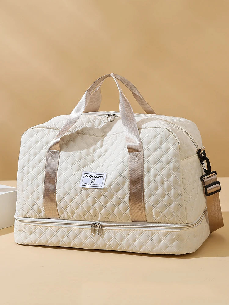 Large Capacity Travel Duffel Bag Quilted Sports Gym Bag
