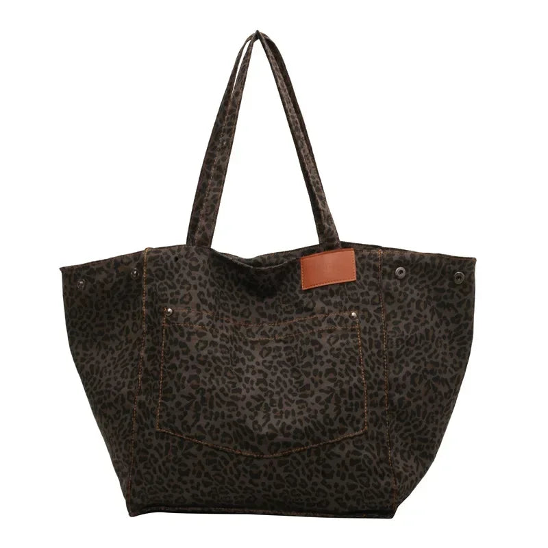 Leopard Print Large Tote Bag – Women's Shoulder Shopper