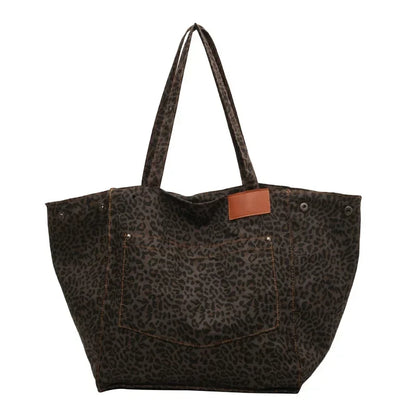 Leopard Print Large Tote Bag – Women's Shoulder Shopper