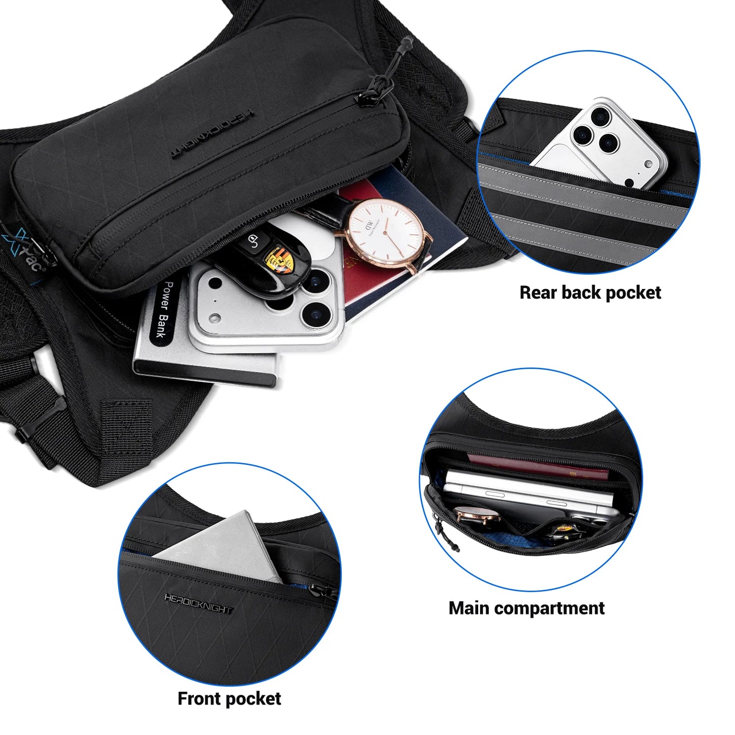Running Vest Chest Bag for Men – Lightweight Waterproof Rig Pack for Cycling & Outdoor Training