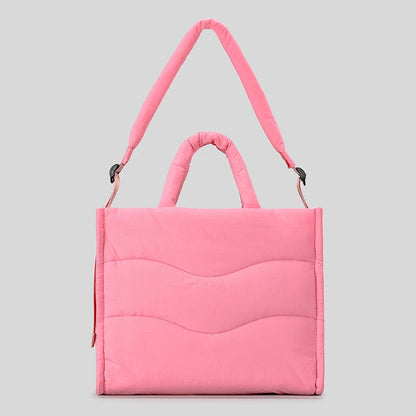 Quilted Padded Large Tote Bag Soft Puffer Women Handbag Casual Nylon Down Cotton Shoulder Crossbody