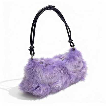 Luxury Europe America Women Real Fox Fur Bag Messenger Chain Shoulder Ladies Tote Handbag Crossbody