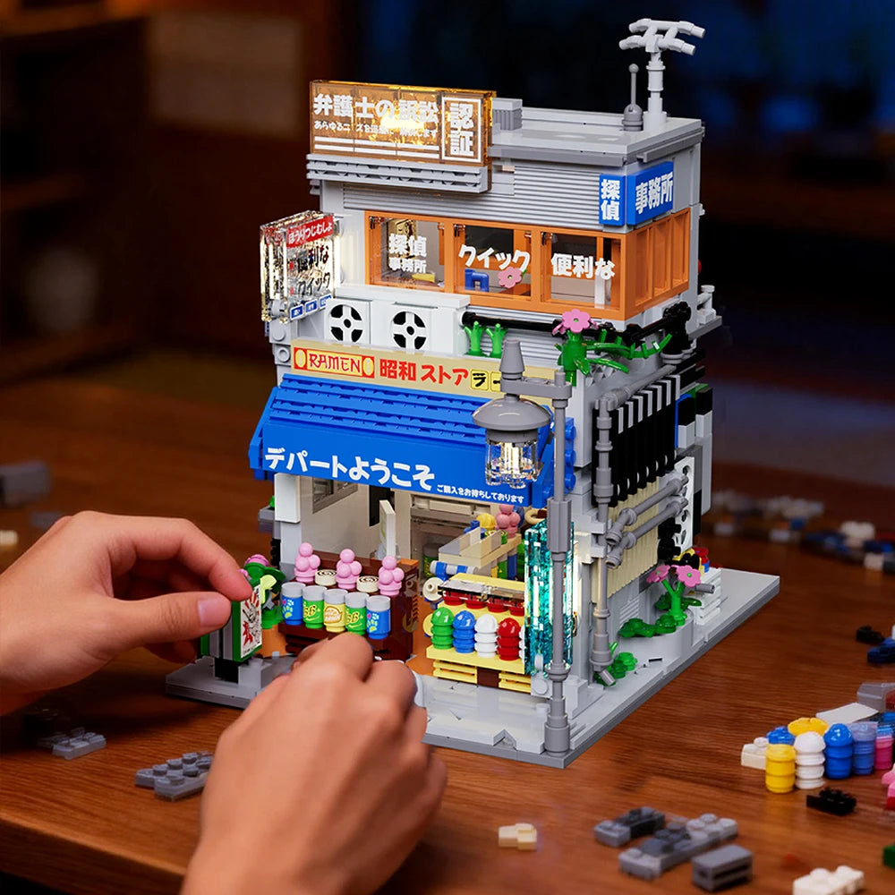 Japanese Street View Building Blocks Set – Mini City Architecture Model