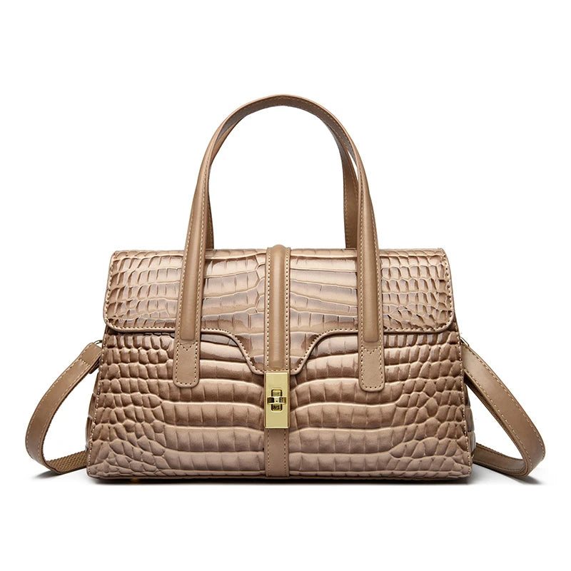 Luxury Tote Handbag for Women – Crocodile Patent Leather
