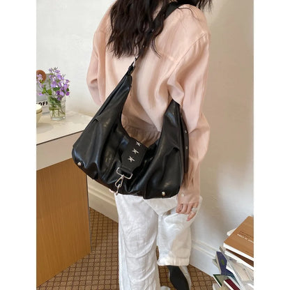 Retro PU Leather Crossbody Bag for Women – Large Capacity