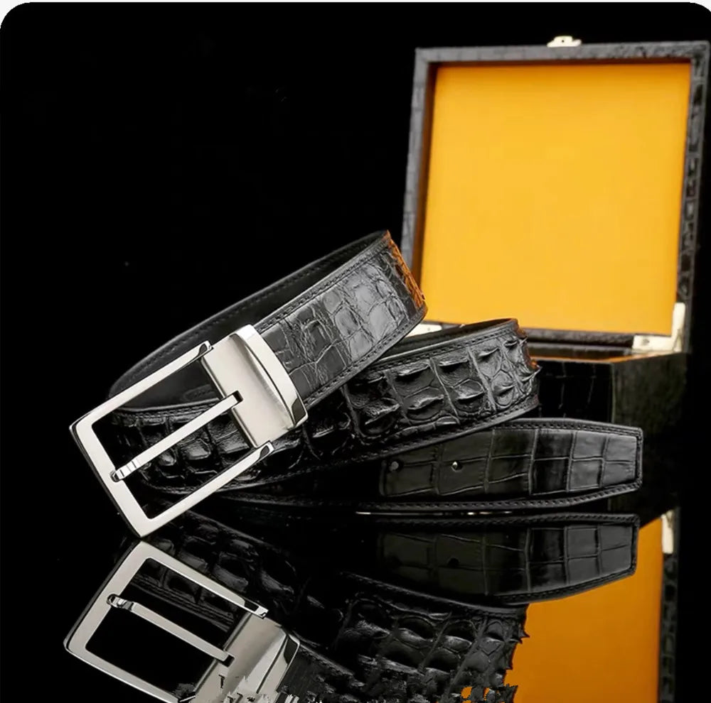 Men's Genuine Crocodile Leather Belt – Luxury Dress Belt