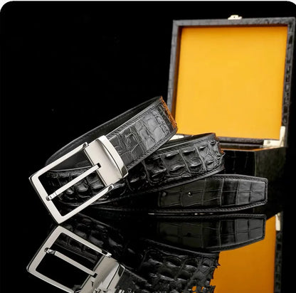 Men's Genuine Crocodile Leather Belt – Luxury Dress Belt