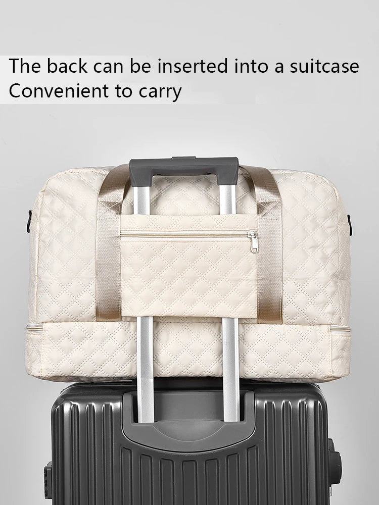 Large Capacity Travel Duffel Bag Quilted Sports Gym Bag