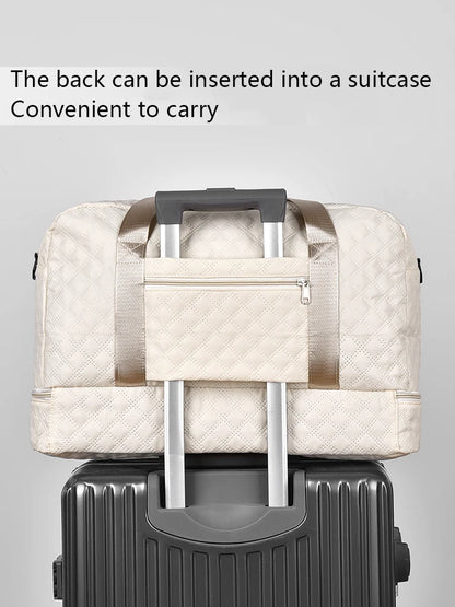 Large Capacity Travel Duffel Bag Quilted Sports Gym Bag