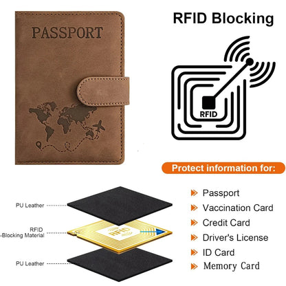 RFID Passport Holder – Travel Wallet with Card Slots & Magnetic Snap