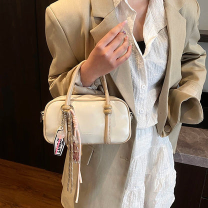 Moods Mini Square Top-Handle Bags Women Contrast Color Small Boston Shoulder Crossbody Bag Luxury