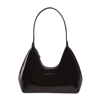 Moods French Style Single Shoulder Bags Women Dazzling Color Patent Leather Underarm Bag Luxury