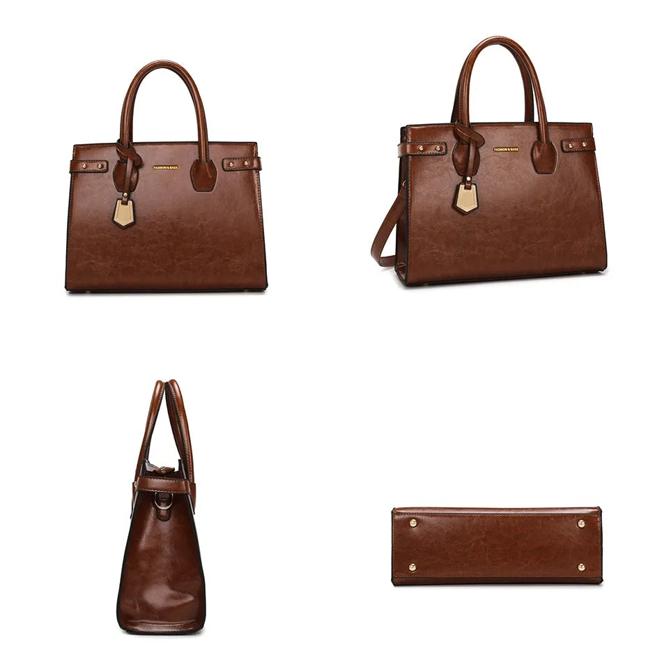 Luxury Leather Tote Bag for Women – Designer Shoulder Handbag