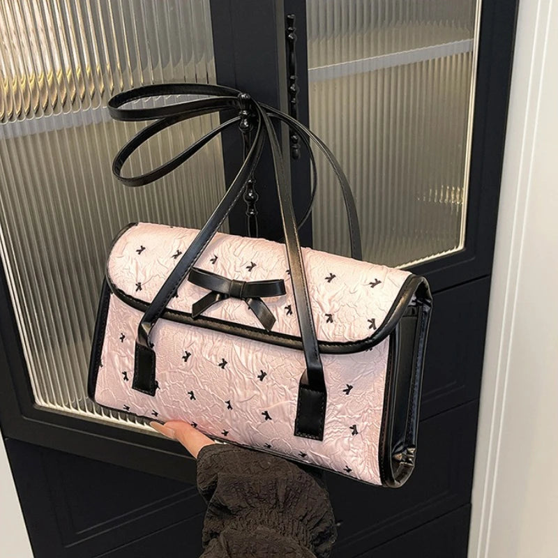 Bow Shoulder Bag – Women's Large Capacity Korean Handbag