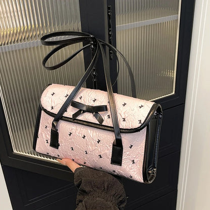 Bow Shoulder Bag – Women's Large Capacity Korean Handbag