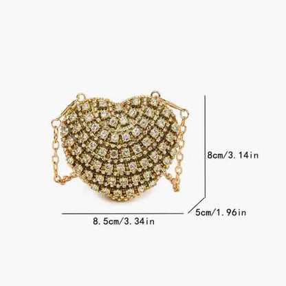 Crystal Heart Clutch Purse – Luxury Diamond Evening Bag for Women