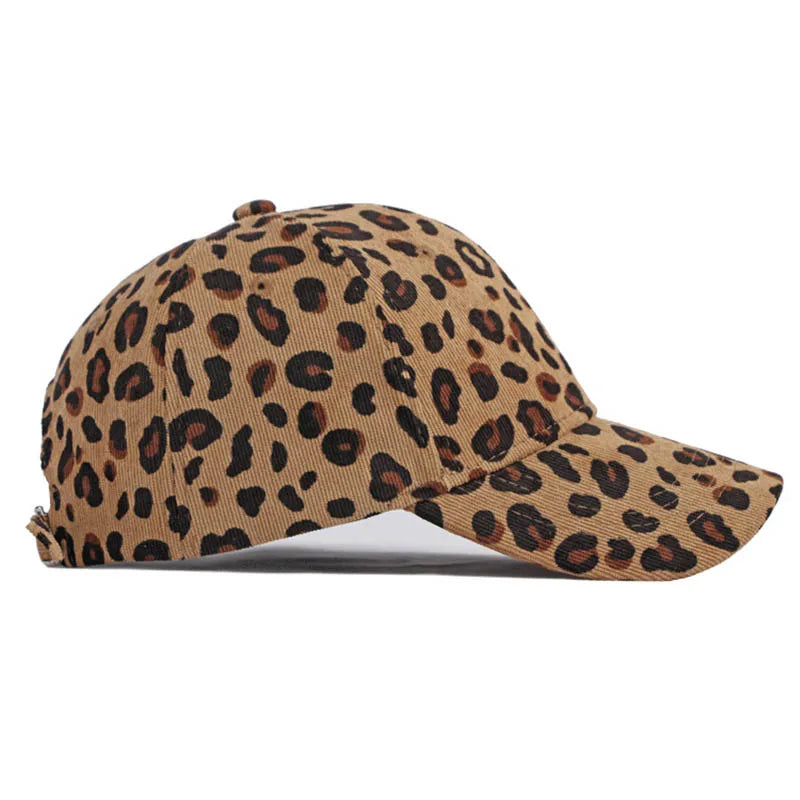 Leopard Print Corduroy Baseball Cap – Unisex Snapback Hat