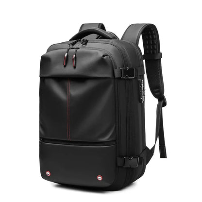 Vacuum Compression Backpack – 17" Laptop, Expandable, Men's Travel