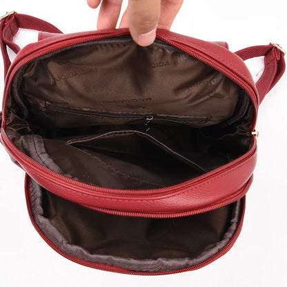 Women's Leather Backpack – Vintage Casual Daypack & School Bag