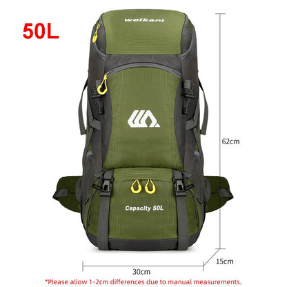 50L Hiking Backpack – Waterproof Travel Bag with Rain Cover