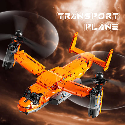 Osprey Tiltrotor Aircraft Building Blocks Set – 1747 Pieces Military Plane Toy