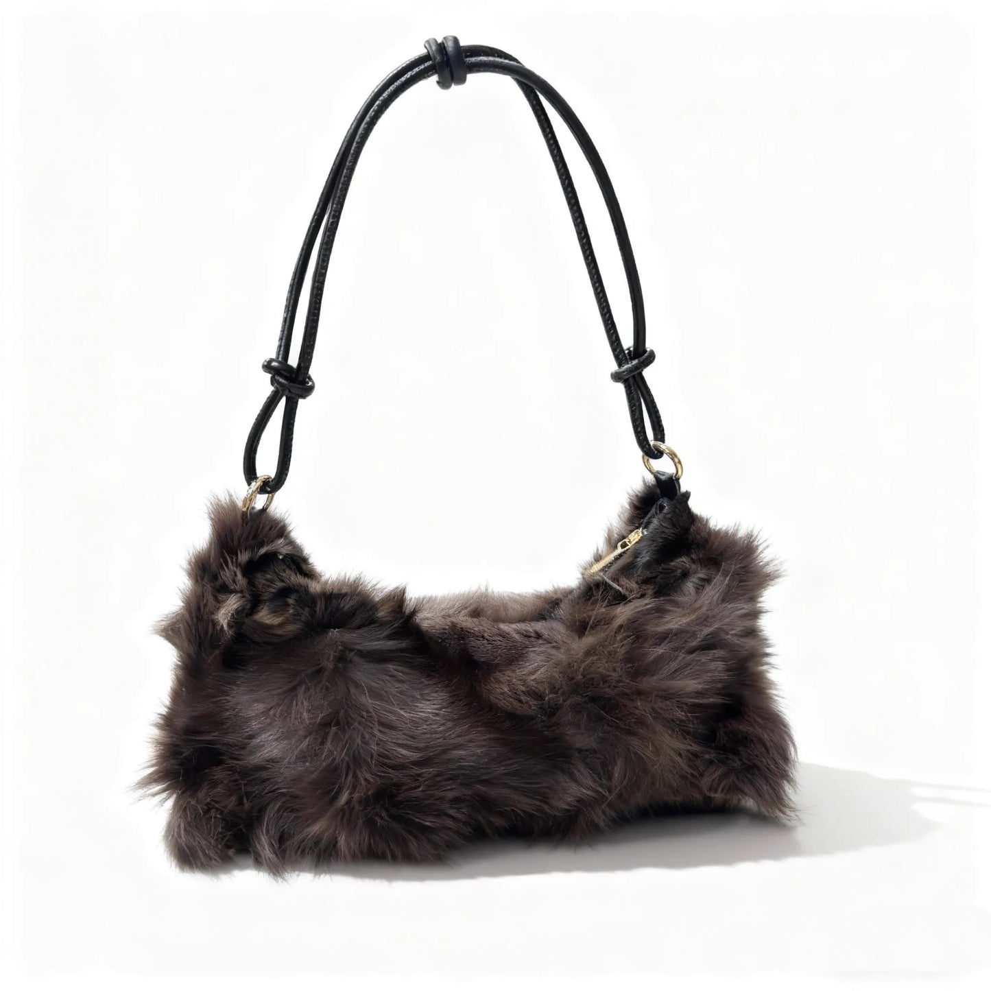 Real Fox Fur Woman Ladies Crossbody Bags Designer Luxury Handbags Women Handbag Shoulder Bag Fuzzy