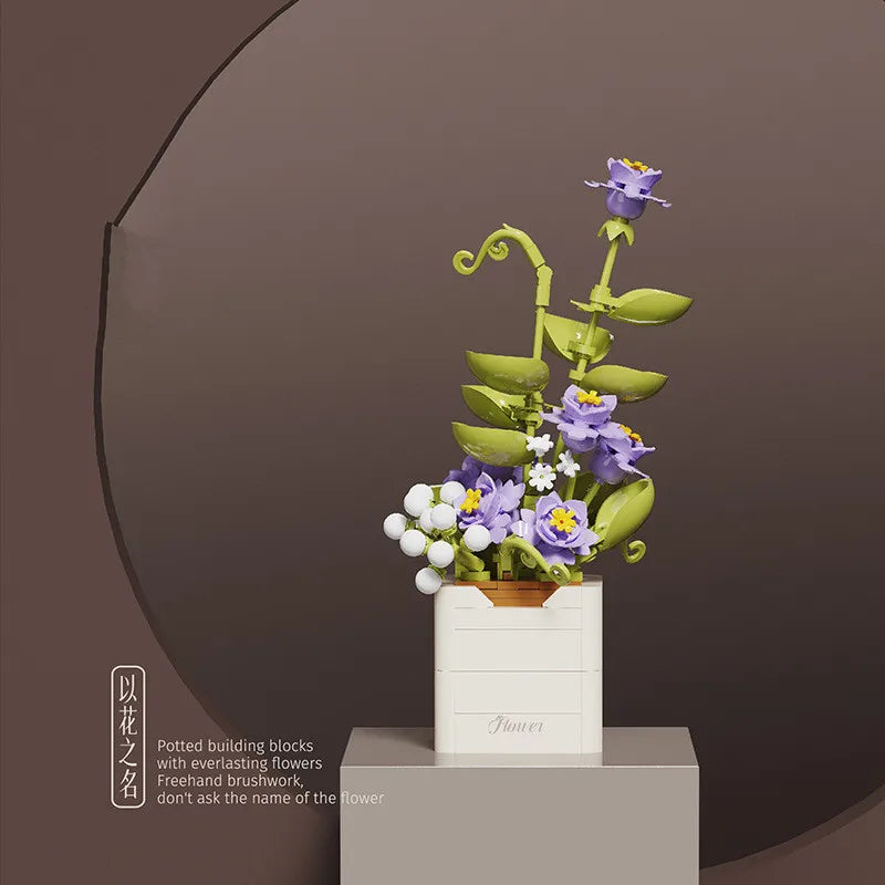Eternal Flower Bonsai Micro Building Blocks – Potted Plant Decor