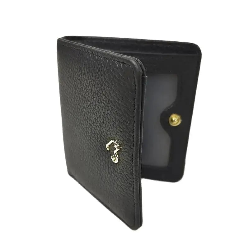 Genuine Leather Heart Charm Short Wallet for Women